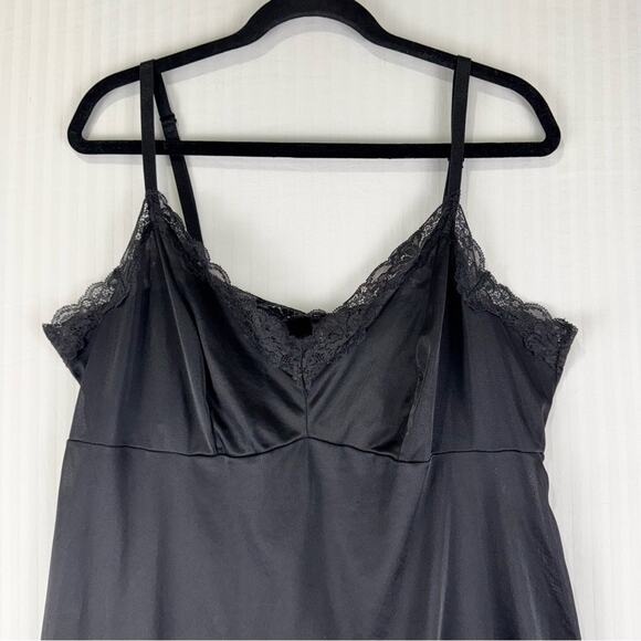 Torrid Dream Satin Lace Trim Black Sleep Gown Slip Chemise Women’s Plus Size 1X - Picture 4 of 5